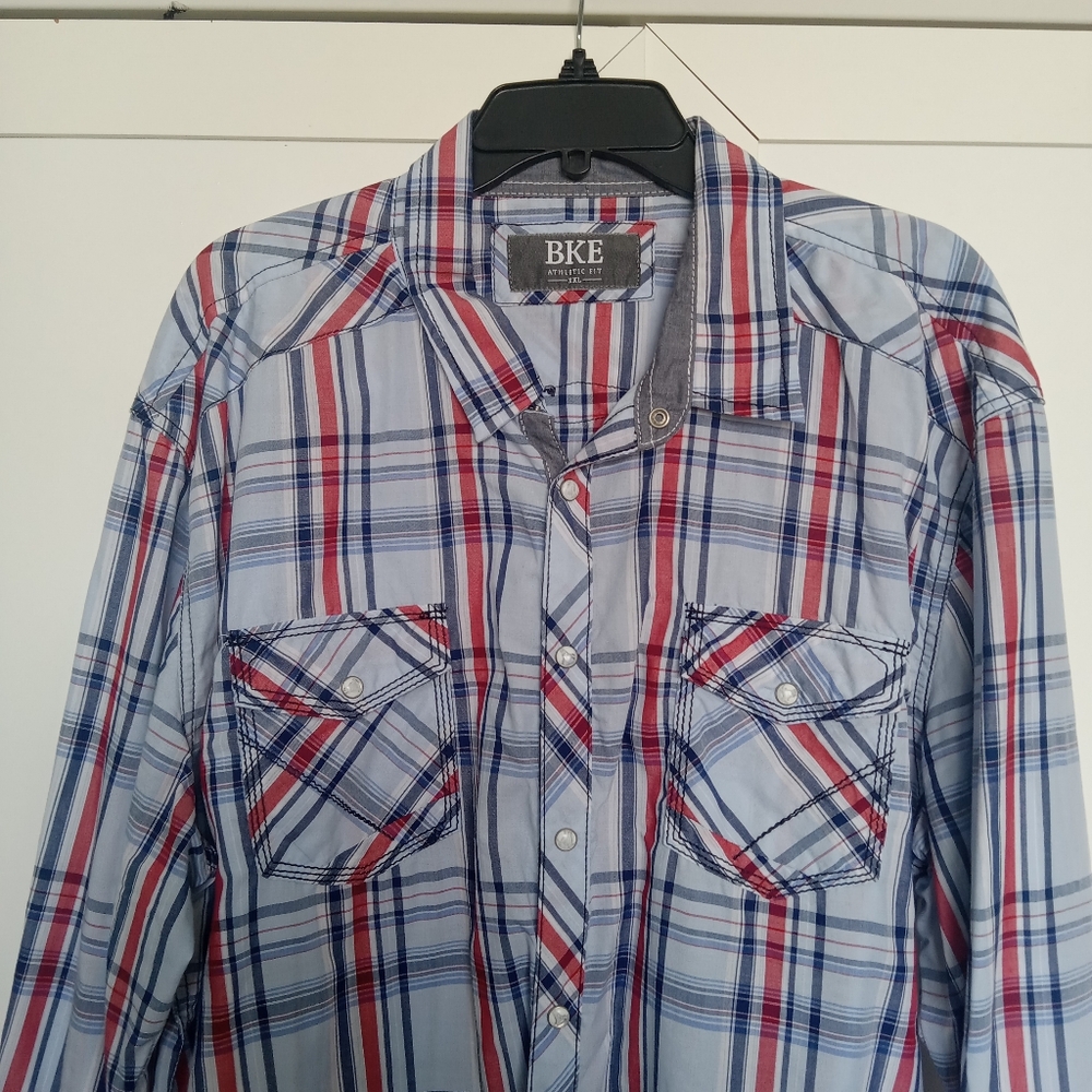 BKE Pearl Snaps Button Down Shirt XXL EUC